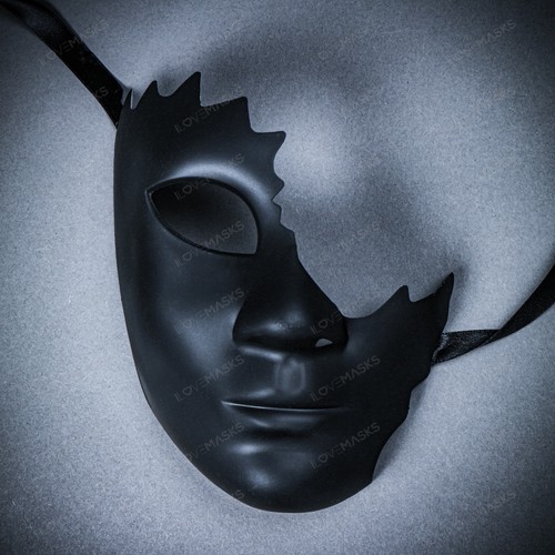 Unpainted half face - half, cracked