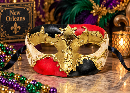 Venetian masquerade mask red - masquerade,