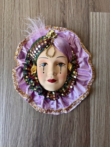 Porcelain mardi gras mask wall - porcelain,