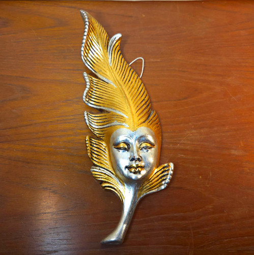 Venetian mask leaf face wall - face,