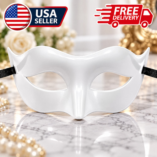 White lace masquerade mask - white,