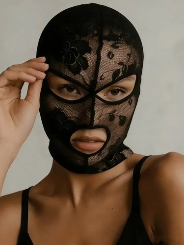 Black gothic lace face mask - lace,