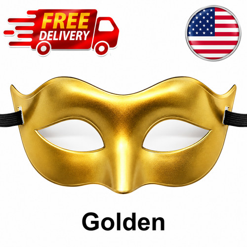 Golden lace masquerade mask - golden,