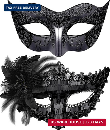 Couple masquerade masks set - couple,