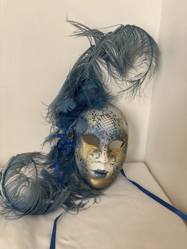 Maschera veneziana blu oro - , da