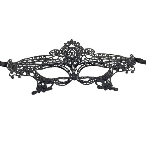 Black lace masquerade eye mask - lace,