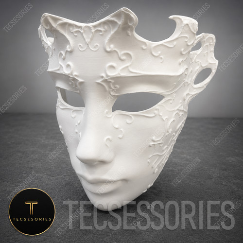 Venetian masquerade mask white - venetian,