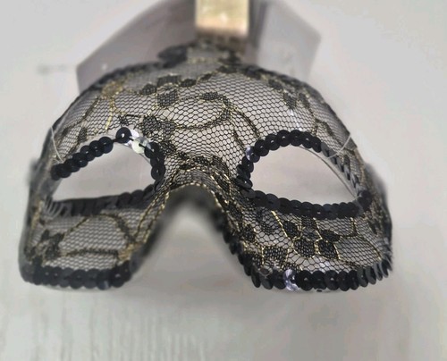 Black gold lace masquerade - gold,