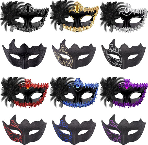 Pcs couple masquerade masks - 12,