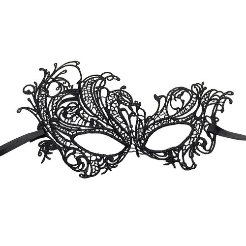Black lace masquerade eye mask - lace,