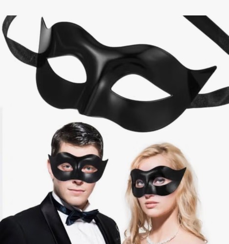 Black masquerade mask - black, for