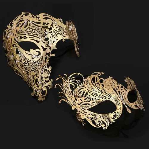 Skull metal mask - mask, rhinestone