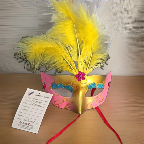 Gold pink venetian feather - gold/pink,