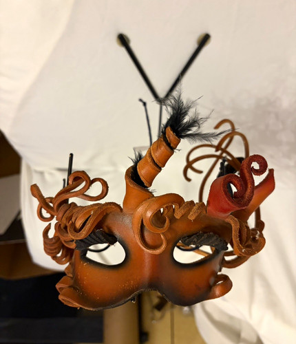 Leather venetian face mask - face,