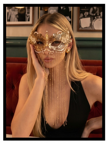 Gold venetian masquerade mask - gold,