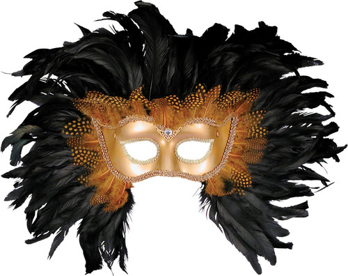 Gold and black feather - black,